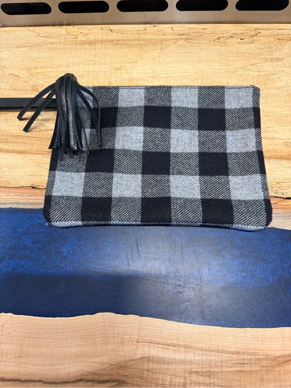 J. Jill Black & Gray Plaid Men's Toiletry Wristlet